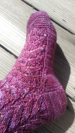 Close-up of sock.